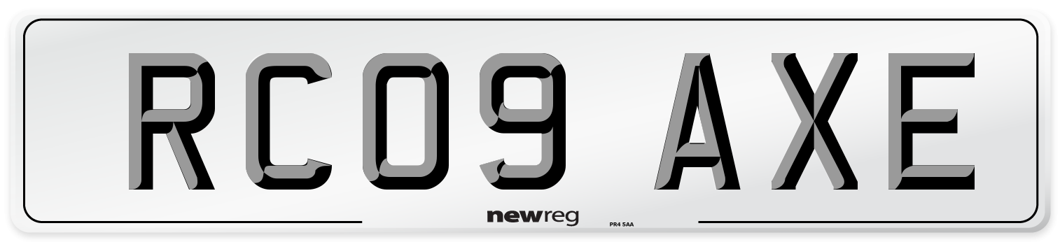 RC09 AXE Number Plate from New Reg